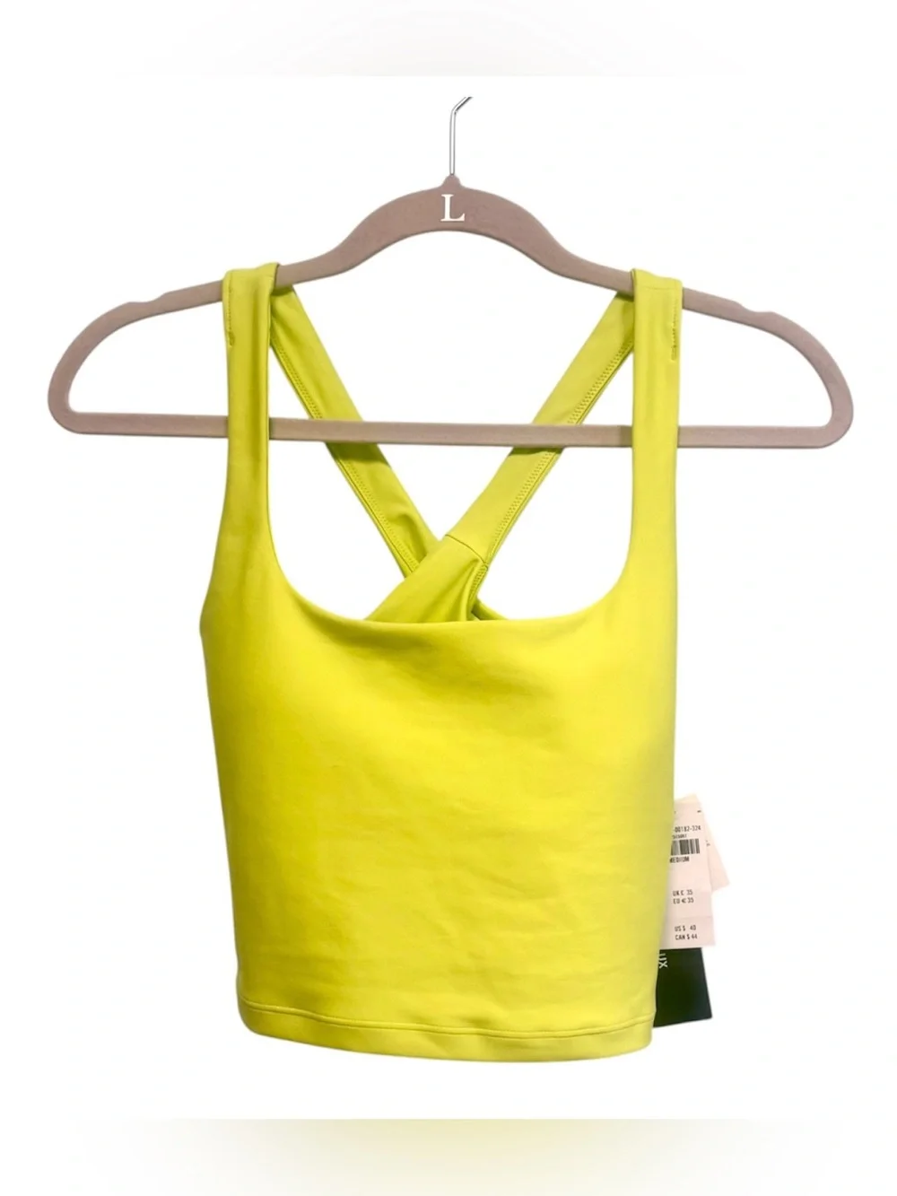 NWT YPB sculptlux neon yellow 4 way stretch sweat wicking sports bra, Medium - Picture 1 of 7